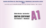 Abbildung der Startseite von Goethe-Zertifikat A1 Modellsatz