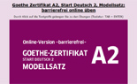 Abbildung der Startseite von Goethe-Zertifikat A2 Modellsatz